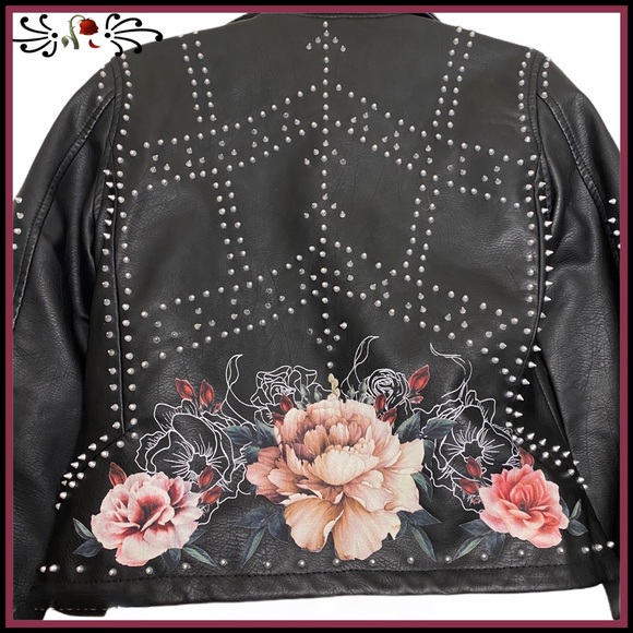 NWT BLANK NYC Stud Floral Moto-Jacket Heartbreaker - Picture 2 of 12